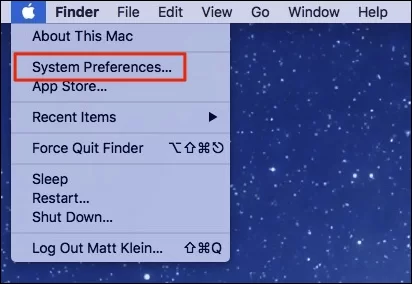 you have to click the&nbsp;System and Preferences option